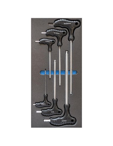 1 - Jeu de 12 cles hexagonales a manche souple thermoforme de 3 a 8 me Fervi tm01/12