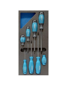 1 - Jeu de 16 tournevis cruciformes en thermoforme souple Fervi tm01/18