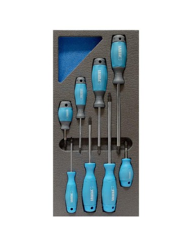 1 - Jeu de 16 tournevis cruciformes en thermoforme souple Fervi tm01/18
