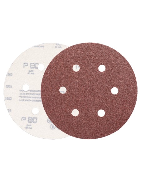 2 - Disque abrasif en corindon avec velcro 150 mm 6 trous grain 120