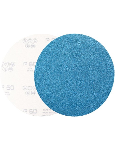 1 - Disque abrasif en zirconium avec velcro 125 mm sans trous grain 60