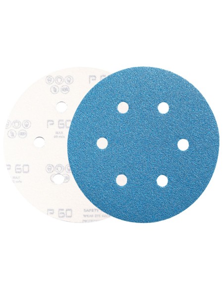 2 - Disque abrasif en zirconium avec velcro 125 mm sans trous grain 60