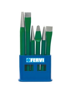 1 - Coffret de 6 burins poincons et graveurs avec support plastique fervi 0127