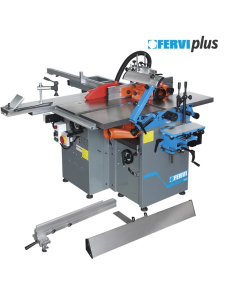 1 - Machine combinee pour le bois 8 procedes 230 v fervi 0498