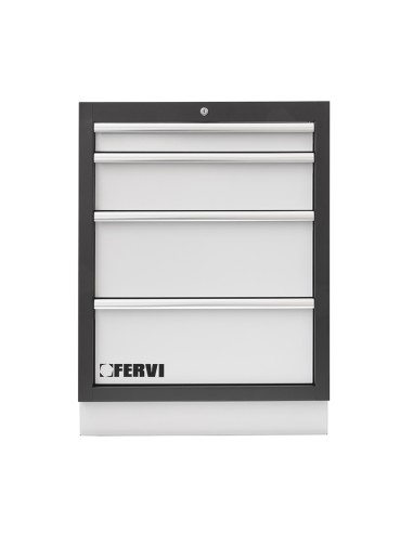 1 - Commode avec 4 tiroirs 680x458x910 mm pour atelier 4 fervi a007/04