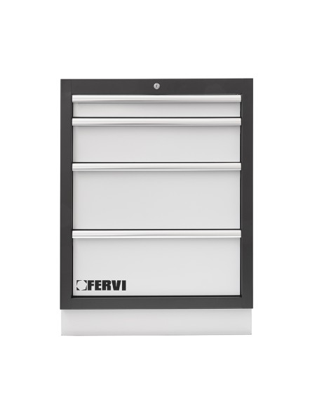1 - Commode avec 4 tiroirs 680x458x910 mm pour atelier 4 fervi a007/04