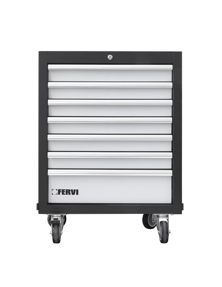 1 - Commode trolley avec 7 tiroirs 660x455x860 mm pour atelier fervi a007/16
