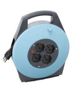 1 - Enrouleur de rallonge electrique 10 metres prise 3x15 shuko fervi a010/10