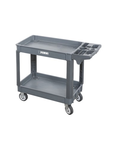 1 - Chariot 2 bacs polypropylene avec roues Fervi c065/2