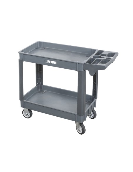 1 - Chariot 2 bacs polypropylene avec roues Fervi c065/2