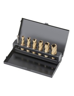 1 - Jeu de forets a carotter avec fixation Weldon 12-22 mm