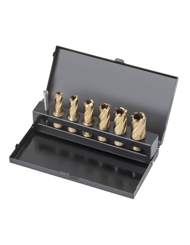 1 - Jeu de forets a carotter avec fixation Weldon 12-22 mm