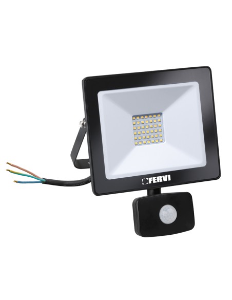 2 - Spot LED exterieur 30w avec capteur de mouvement et de luminosite Fervi 0218/30S