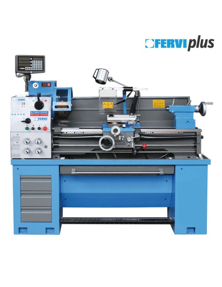 1 - Tour a metaux inverse en fer parallele avec affichage Fervi t069/400vi3a