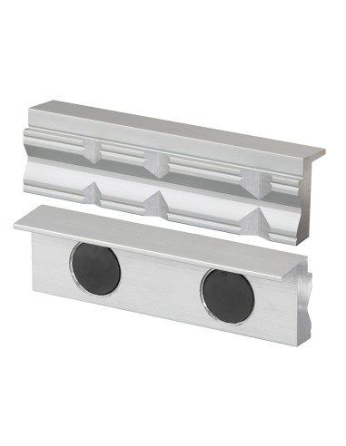 2 - Paire mors magnetiques aluminium couvre prisme pour etau 100mm Fervi 0520/100P