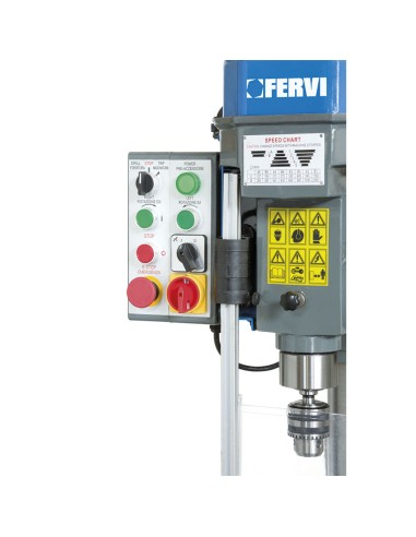 2 - Perceuse a colonne pour metaux avec entrainement par courroie 400v Fervi t071