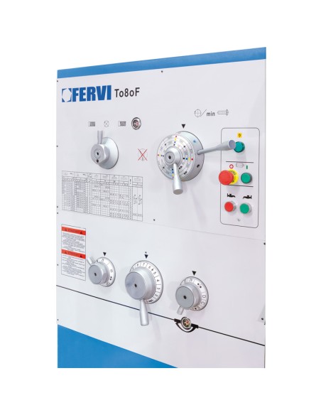 2 - Tour parallele a friction avec afficheur metal 400v Fervi t080f