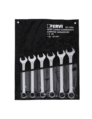 1 - Jeu de 6 cles chromees polies miroir 34-50 mm fervi 0204