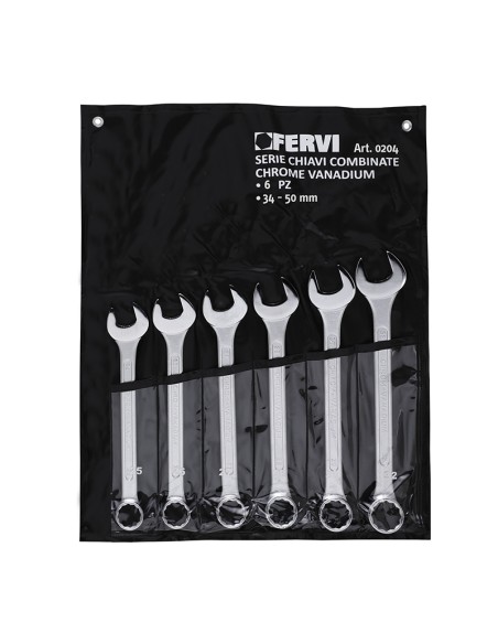 1 - Jeu de 6 cles chromees polies miroir 34-50 mm fervi 0204