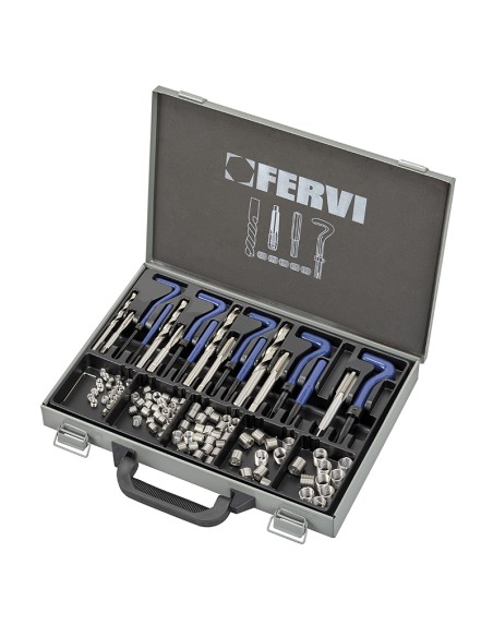 1 - Kit de reparation metrique assortiment m6-m14 en acier inoxydable 113 pieces Fervi E011D