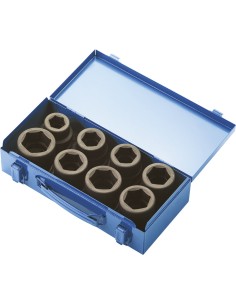 2 - Jeu de 8 douilles a chocs hexagonales 24 - 41 mm 1 Fervi si4e1n008