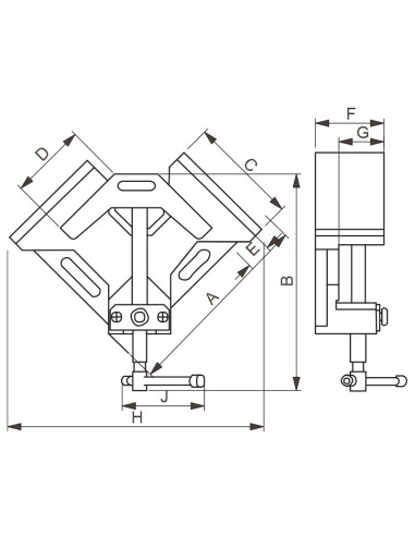 2 - Etau d'angle pour souder des profiles a un angle de 90 degres Fervi 0205