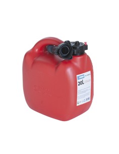 1 - Jerrican plastique rouge 20l pour essence diesel avec bec verseur Fervi 0660/20