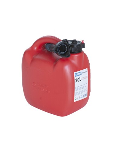 1 - Jerrican plastique rouge 20l pour essence diesel avec bec verseur Fervi 0660/20