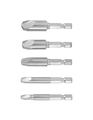 2 - Lot de 5 extracteurs de vis HSS 2 - 12 mm