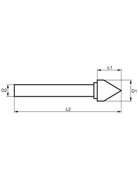 2 - Lime rotative Hm conique 90 degres cruciforme 16x8 mm tige 6