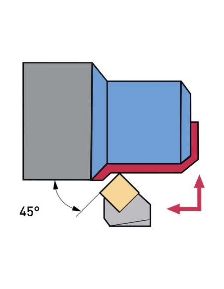 3 - Outil externe 45 degres a droite 20 mm pour tour a metaux Fervi ssscr20e