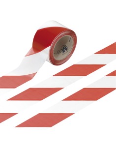 1 - Ruban d'avertissement blanc rouge 70x2000 mm Fervi 0043