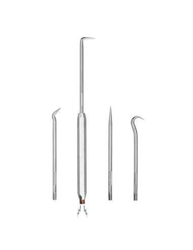 1 - Lot de 4 crochets d'extraction OR avec poignee magnetique Fervi 0456