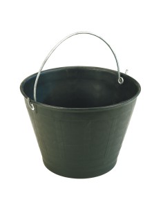 1 - Seau en plastique noir de 14 litres pour macon Fervi 0606
