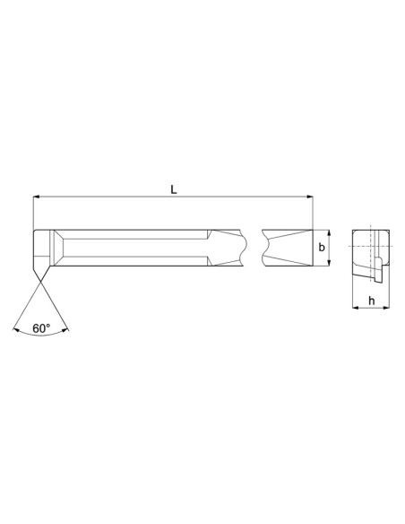 1 - Outil DIN 282 filetage interieur droit 10x10 mm pour tour