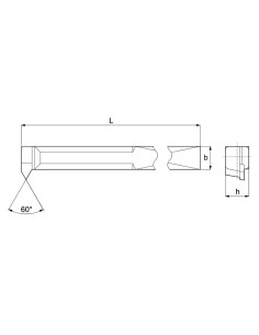 1 - Outil DIN 282 filetage interieur droit 16x16 mm pour tour