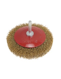 1 - Brosse metallique conique de 90 mm avec tige pour perceuse 90mm Fervi scg090