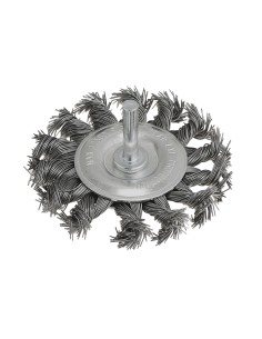 1 - Brosse avec tige en faisceau metallique torsade 75 mm pour perceuse Fervi sgr075