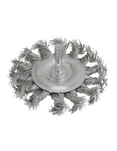 1 - Brosse a tige torsadee en inox 75 mm pour perceuse Fervi sgr075i