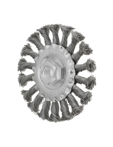1 - Brosse circulaire en fil metallique torsade 100 mm m14 pour meuleuse