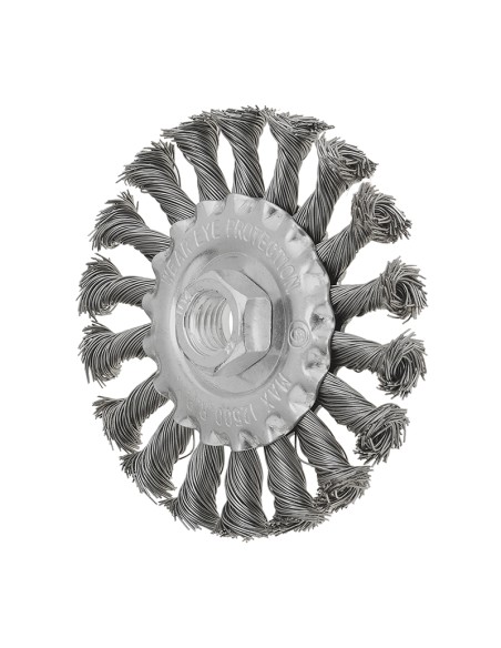 1 - Brosse circulaire en fil metallique torsade 100 mm m14 pour meuleuse