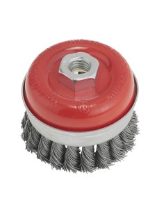 1 - Brosse coupelle inox en fil metallique torsade 75 mm m14 pour meuleuse
