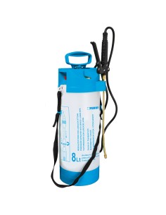 2 - Pulverisateur nebuliseur avec manometre lance laiton 8l fervi 0303