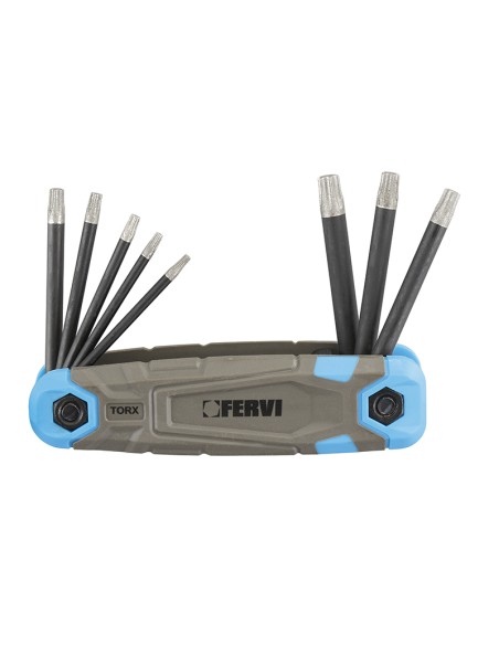1 - Jeu de 8 cles torx T9-T40 a pointe diamant Fervi 0558/tx