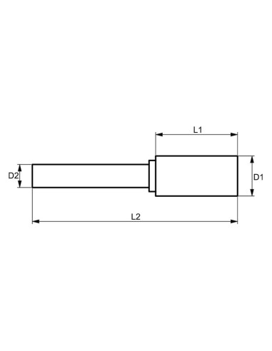 3 - Lime rotative cylindrique aluminium HM 12x25 mm tige 6 Fervi a12al6