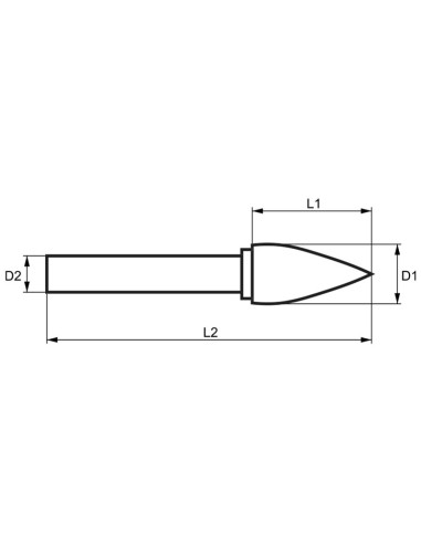2 - Lime rotative hm ogive standard 3x13 mm queue 3