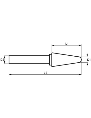 2 - Lime rotative HM pointe conique croix arrondie 10x25mm tige 6