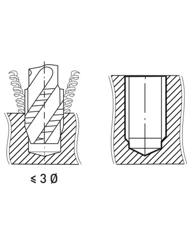 2 - Tarauds machine pour trous borgnes 35 degres m16 vaporises