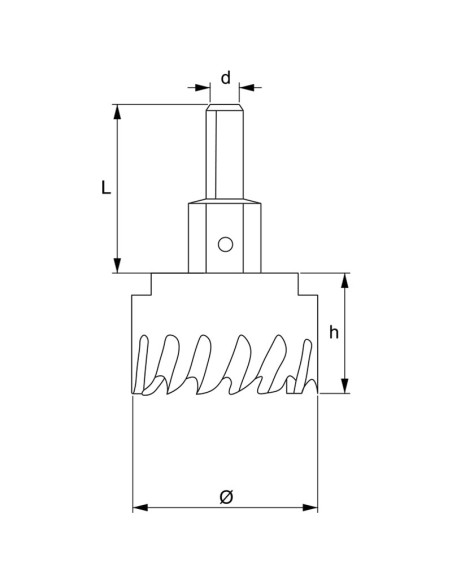 2 - Scie cloche pour metal dur de construction de 22 mm