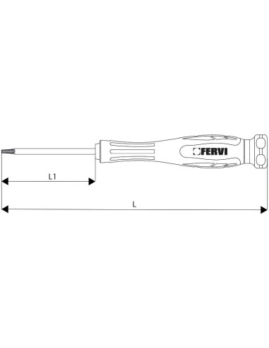 2 - Tournevis de precision Torx T9 Precision Torx T9 Screwdriver Fervi p881/0950